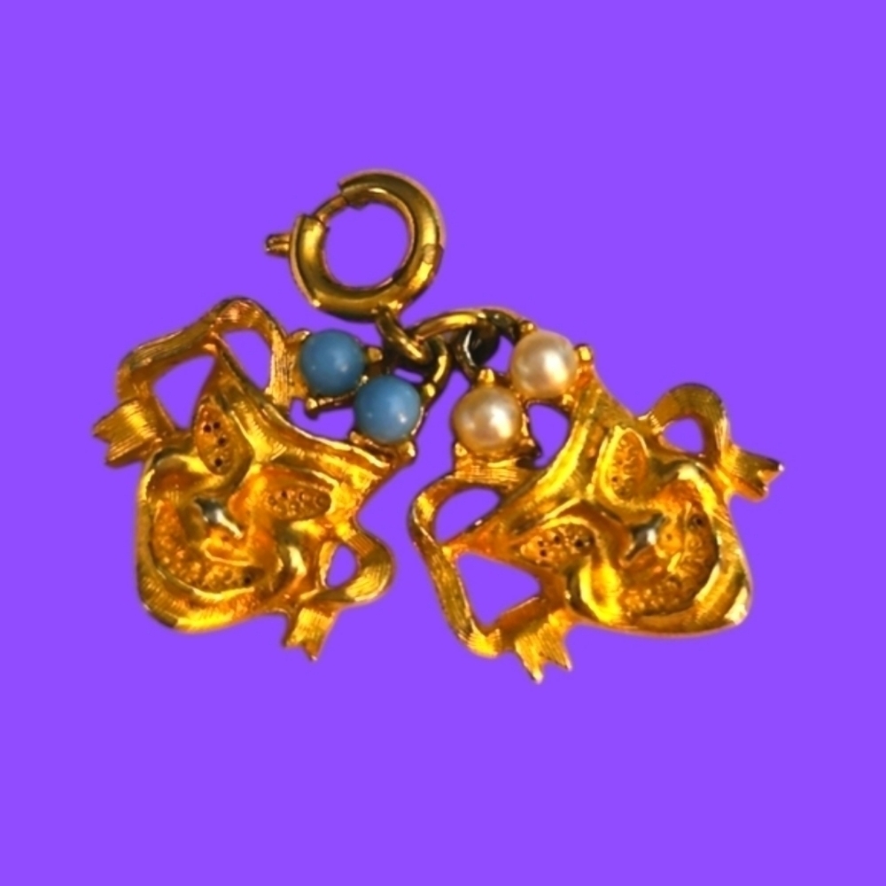 Vintage Mid-century Theater Drama Masks Charm